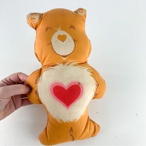 Vintage 80s Care Bear Tender Heart Bear Stuffed Animal Pillow Handmade Retro Toy